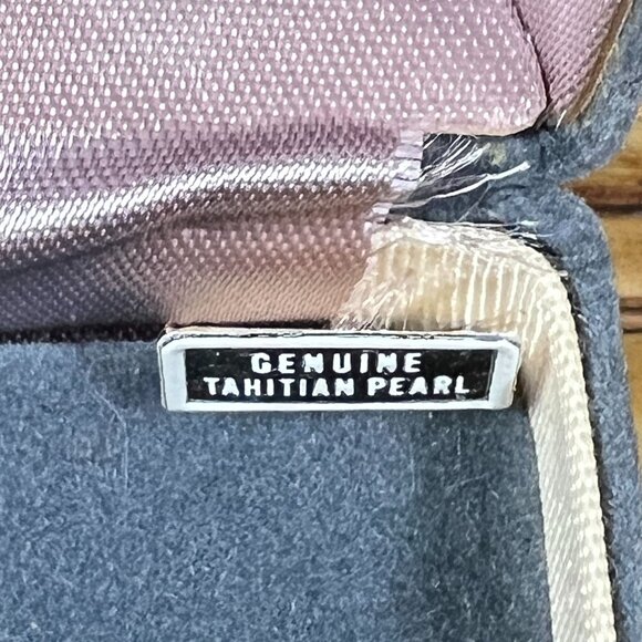 Vintage Dante Cufflinks W/ Mesh Band & Tahitian Pearl Accents In Velvet Box - Picture 2 of 6